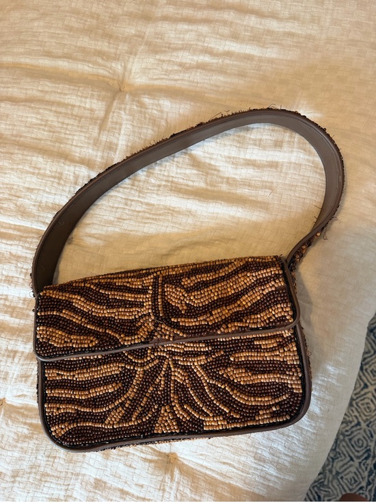 STAUD Handbags - STAUD Brown Beaded Shoulder Bag